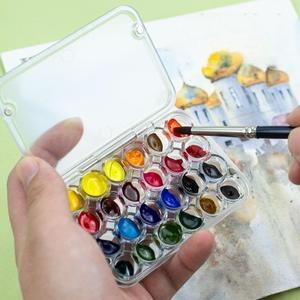 Bview Art <span class=keywords><strong>Palette</strong></span> d'<span class=keywords><strong>aquarelle</strong></span> portable 24 grilles <span class=keywords><strong>Mini</strong></span> plateau de mélange de peinture acrylique de voyage Boîte à palettes en plastique magnétique - Product Image 2