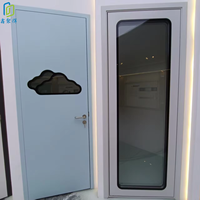 Porte en verre à ouverture latérale moderne et simple, imperméable, pour entrepôt, avec surface finie