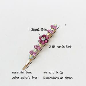 Pinza de Pelo Retro de Aleación con Diamantes de Colores, Estilo Europeo Americano, Brillante, Dulce y Elegante, para Flequillo Lateral - Product Image 3