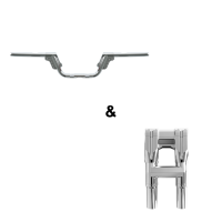 Manillar de Motocicleta de 5.5 Pulgadas de Altura, Ajustable, con Abrazadera de 1 Pulgada, Estilo Cable y Acelerador Electrónico para la Mayoría de los Modelos Harley