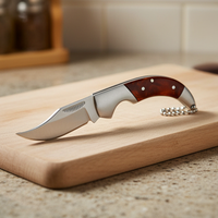Couteau de poche EDC très économique, couteau à fruits domestique, couteau pliant portable en acier inoxydable avec manche en résine, porte-clés pour la randonnée