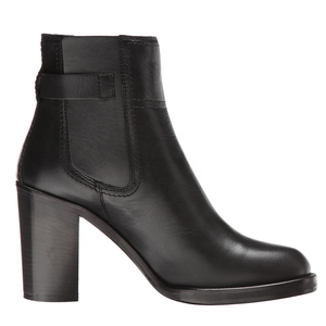 Botines de tacón grueso alto negros con hebilla para mujer, de moda, con punta redonda, para primavera, otoño e invierno, talla grande 46 - Product Image 4