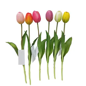 China Lieferanten Kunststoff bunte einzelne Tulpe Blumen Bündel künstliche Blume für Zuhause dekorativ
