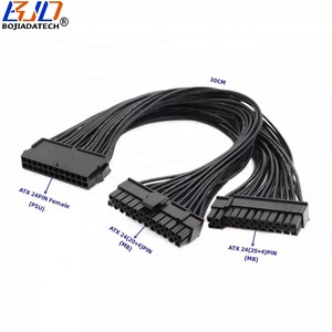 PSU Komputer PC ATX 24Pin Female ke Dual 2 X 24-Pin 20+4Pin Motherboard Splitter Adapter Kabel Ekstensi Daya 30CM - Product Image 1