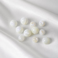 Perles rondes en nacre naturelle de coquillage blanc, faites à la main, pour la confection de bijoux DIY : bracelets, colliers, boucles d'oreilles et accessoires