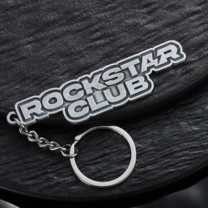 Llaveros Personalizados de Metal, Aleación de Zinc 2D, Llaveros con Logotipo Grabado en Relieve Plateado, para Clubes - Product Image 1