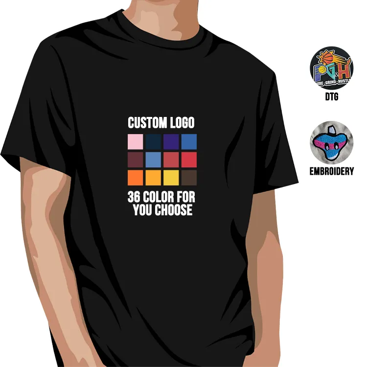 High Quality Custom Long sleeve Warm color T-shirt Fashion Logo Printed 100% Cotton mens short sleeve T-shirt