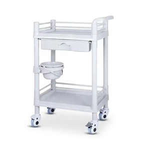 Chariot de service médical de chariot d'étagère d'acier inoxydable de double couche de conception moderne pour le service médical d'urgence d'hôpital ou de clinique - Product Image 5