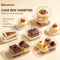 Boîte à dessert personnalisée en PET recyclable de 1 mm d'épaisseur, transparente, pour mini-gâteaux, vente au détail et présentation