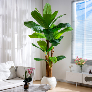 <span class=keywords><strong>Grand</strong></span> <span class=keywords><strong>pot</strong></span> d'herbe artificielle en plastique PE <span class=keywords><strong>pour</strong></span> les décorations d'hôtels Banyan Tree Banana Bird Paradise Olive Leaf Clover Plantation - Product Image 4