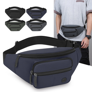 Bolso de Pecho para Hombre, a la Moda, de PU, Impermeable, Transpirable, Bandolera para Uso Diario, Verano 2025, Gris, Negro, Azul Oscuro, Estilo Militar - Product Image 2