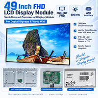 Écran LCD 49 pouces LD490EUN-UHB1 Module TFT LCD IPS 500 Nits 60Hz LVDS 51 broches Rétroéclairage WLED Semi-fini LCM Fourniture OEM