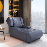 Chaise longue électrique en cuir de première classe, moderne, légère et luxueuse, en bois, inclinable, réglable en hauteur, pour salon ou bureau