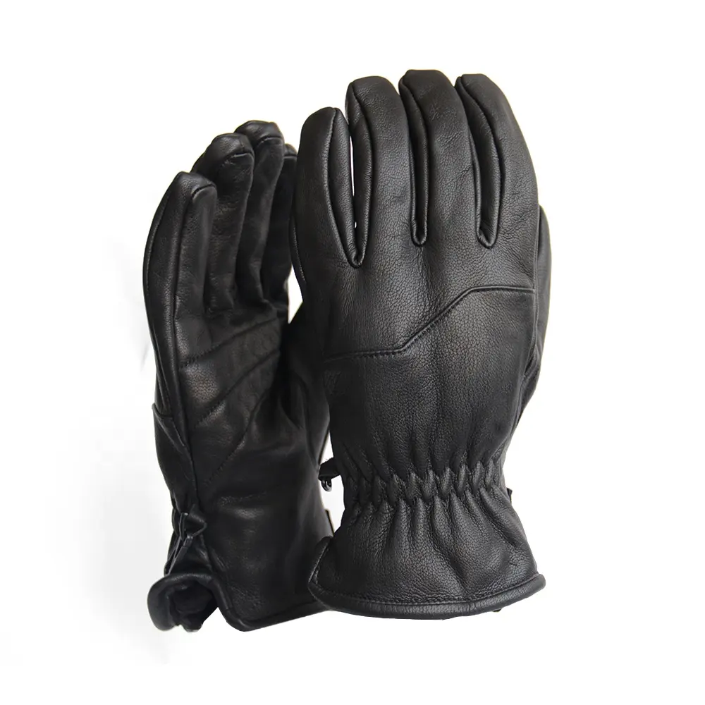 new luxury fleece lining winter gloves leather