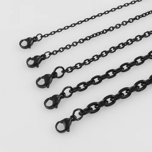 สร้อยคอและกำไลข้อมือสแตนเลสสตีลสีดำแบบโซ่โรโล่สไตล์ฮิปฮอป ขนาด 1.6/ 2.4/ 3/ 4/ 5 มม. เครื่องประดับ ของขวัญคริสต์มาส - Product Image 5