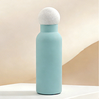 Bouteille d'eau isotherme créative en acier inoxydable avec couvercle en forme de ballon de football, gourde thermos portable anti-fuite pour les amateurs de sport