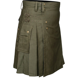 Kilt Escocés Verde Oliva de Algodón para Hombre Adulto de Thistle Rose Enterprises - Product Image 1