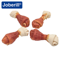 Friandises pour chiens à base de viande de canard, sans céréales, riches en protéines, enveloppées de os noués, couleur unie, pour la santé de la peau et du pelage, OEM ODM