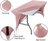 Nappe Rectangulaire Noire en Spandex Extensible Imprimée sur Mesure 6 Pieds pour Tables Publicitaires Pliantes Standard