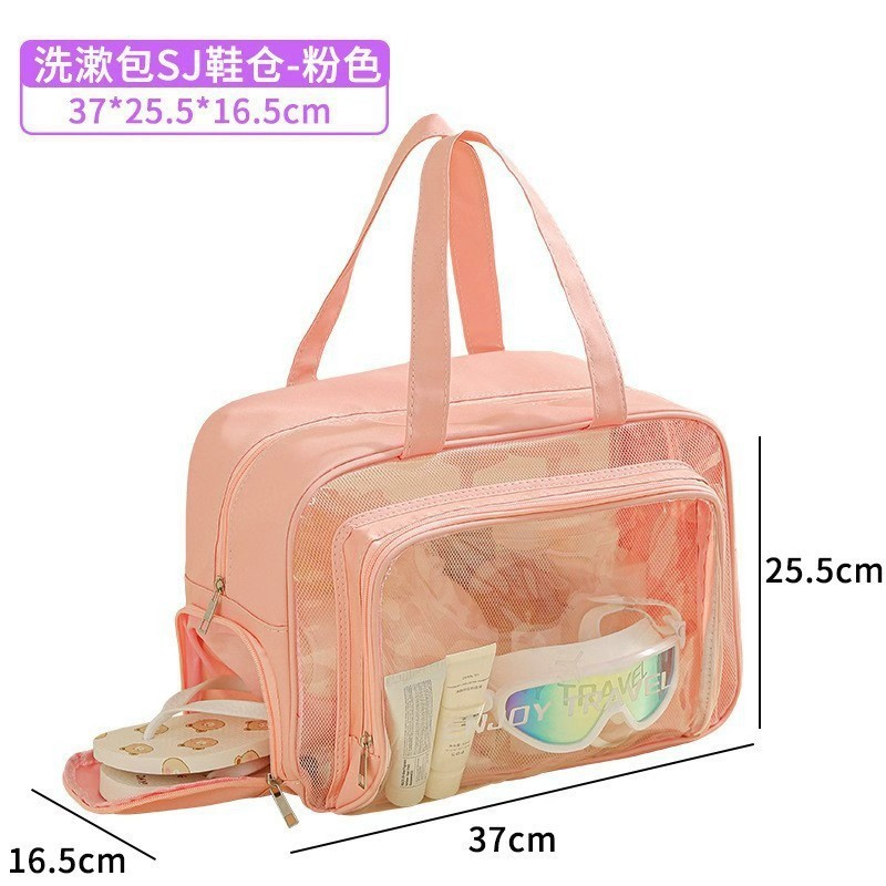 sac de bain rose avec compartiment à chaussures