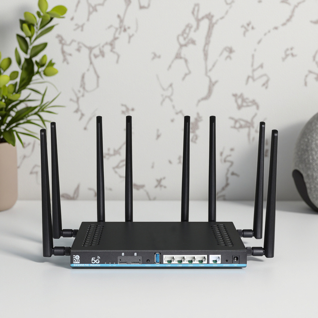 High Speed Dual Band WiFi6 5G CPE Router with ESIM and Nano SIM Slot Gigabit LAN OpenWRT Support Home Wireless 5G Sim Router