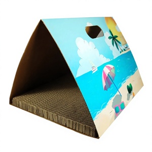 Rascador para gatos de diseño moderno, rascador de cartón corrugado ecológico, cartón para rascar para gatos de papel de nuevo estilo - Product Image 1