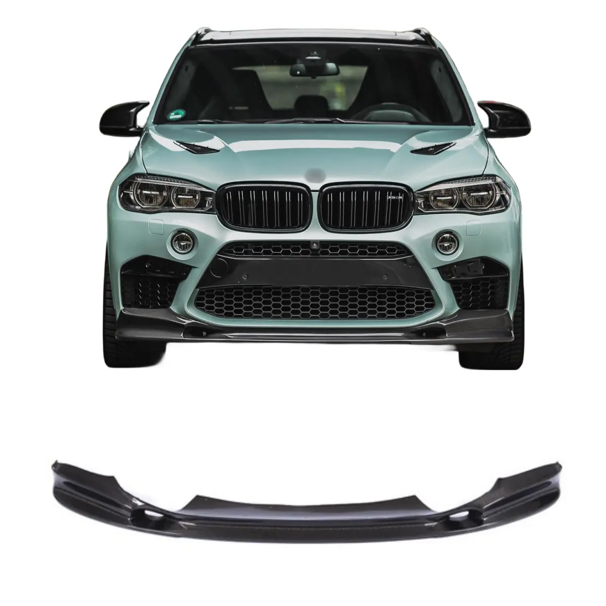 Pare-chocs avant en fibre de carbone de style 3D Lèvre avant pour BMW G05 F85 X5M Lèvre de pare-chocs en fibre de carbone 2019-2023