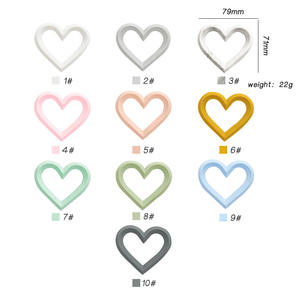 Mordedor <span class=keywords><strong>de</strong></span> Silicona en Forma <span class=keywords><strong>de</strong></span> Corazón, Libre <span class=keywords><strong>de</strong></span> BPA, para Bebés, Juguete Masticable Suave para Calmar y Aliviar la Dentición - Product Image 3