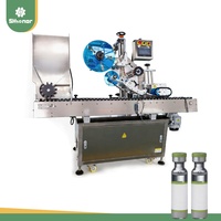 Machine d'étiquetage horizontale industrielle électrique automatique de haute précision contrôlée par PLC, avec moteur servo pour cartons en verre