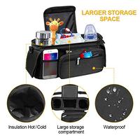 Sac à langer de haute qualité personnalisé, nouveau, YCW, pour poussette, imperméable, fermeture éclair, noir, polyester universel