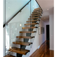 Marche ajustable en acier, balustrade métallique, escalier droit, utilisé