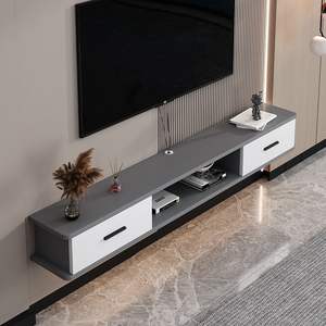 Mueble de TV minimalista moderno para montar en la pared, con 3 compartimentos, estante de almacenamiento para sala de estar con cajones para uso doméstico - Product Image 3