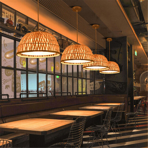 Luminaire suspendu ovale en bambou avec hauteur réglable, <span class=keywords><strong>abat</strong></span>-<span class=keywords><strong>jour</strong></span> en bambou pour restaurant, lustre en rotin - Product Image 4