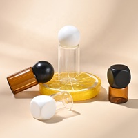 Flacon en verre ambré pour huile essentielle cosmétique de 1 ml, 2 ml, 3 ml, 5 ml, nouveau flacon en verre avec couvercle rond