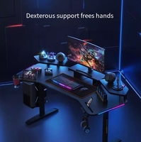 Table de jeu électrique réglable en hauteur Rgb Pc Gamer Ergonomie Bureau d'ordinateur Bureau de studio en forme d'aile