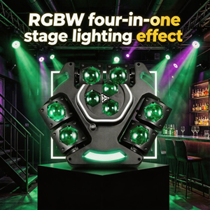 Prodotti di Punta: Faro Laser a Testa Mobile LED RGBW da 120mW, DMX512, IP33, PVC, 4-in-1, Attivazione Sonora, Effetto Scenico per <span class=keywords><strong>Club</strong></span> e Bar - Product Image 5