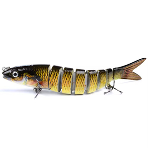 Leurre <span class=keywords><strong>nageur</strong></span> artificiel imprimé 13cm 19g en ABS multi-articulé à 8 sections avec hameçons pour eau salée, pour la pêche au bar, au brochet, au marlin, à la truite en lac, rivière, ruisseau - Product Image 3