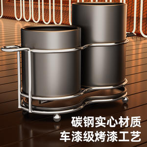 Organisateur d'ustensiles de cuisine avec support rond multifonctionnel pour le rangement des cuillères, fourchettes et couteaux, avec égouttoir - Product Image 4