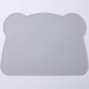 Nouvelles Assiettes Écologiques en Silicone de Qualité Alimentaire pour Enfants, Motif Ours de Dessin Animé, Napperons de Table pour Bébé, Fournitures d'Alimentation pour la Cuisine - Product Image 5