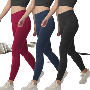 Solid Elastic Waist High Waist Wrinkle-Resistant Full Length Yoga Pants for Sports Running Fitness Yoga Wear <b>Leggings</b> - Product Image 1