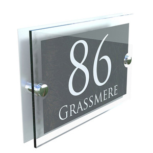 <span class=keywords><strong>Plaque</strong></span> de porte contemporaine en acrylique effet verre <span class=keywords><strong>pour</strong></span> numéro de maison/rue - Product Image 6