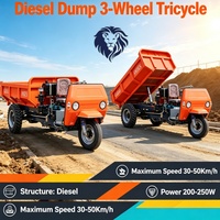Tricycles motorisés à essence pour le transport de marchandises, mini-dumper diesel, tricycle de transport de marchandises 150-250 ch pour la construction, l'agriculture, l'exploitation minière et le transport