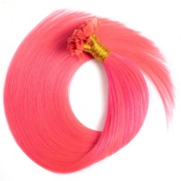 Extensions de cheveux à pointe plate, cheveux vierges européens Remy, pré-collées à la kératine, vente en gros pour salons, en vrac, rose