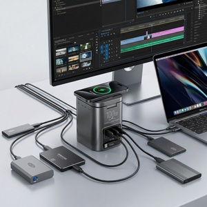 Station de charge sans fil multi-appareils 6-en-1 100W avec câble rétractable pour iPhone, <span class=keywords><strong>Samsung</strong></span>, ordinateur, <span class=keywords><strong>tablette</strong></span> - Product Image 1