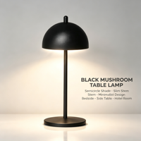 Lampe de table moderne en forme de champignon, lampe de bureau en métal noir, lampe de chevet minimaliste pour chambre à coucher, hôtel, décoration de la maison
