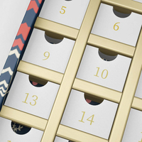 Magnifique boîte cadeau calendrier de l'Avent, emballage de luxe en carton personnalisé avec gaufrage, doublure en éponge, rigide, recyclable et de haute qualité