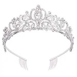 New Baroque Alloy Rhinestone Encrusted Hair Accessories Tiara Crown Wedding Banquet Birthday Party Bridal Headwear Hair Jewelry