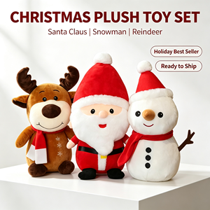 Peluche douce en polyester Père Noël Bonhomme de neige Renne, jouet en peluche, poupée, <span class=keywords><strong>doudou</strong></span> pour fête de Noël et machine d'arcade - Product Image 1