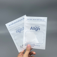 Sachet d'emballage pour aligneurs, pochette orthodontique à fermeture éclair, sachet en plastique blanc avec fenêtre transparente, sachet Mylar à trois soudures latérales