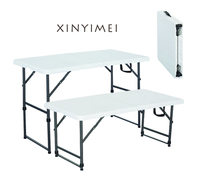 Grossistes Tables rectangulaires blanches en plastique Mobilier d'extérieur pliable et portable Banquet Traiteur Bbq Camping Table de pique-nique